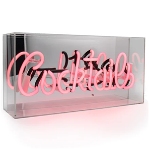 Locomocean 'Cocktails' Glass Neon Sign